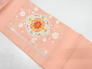 華紋に花唐草模様織り出し名古屋帯